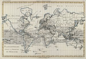 Karta över världen med Mercator Projection, från 